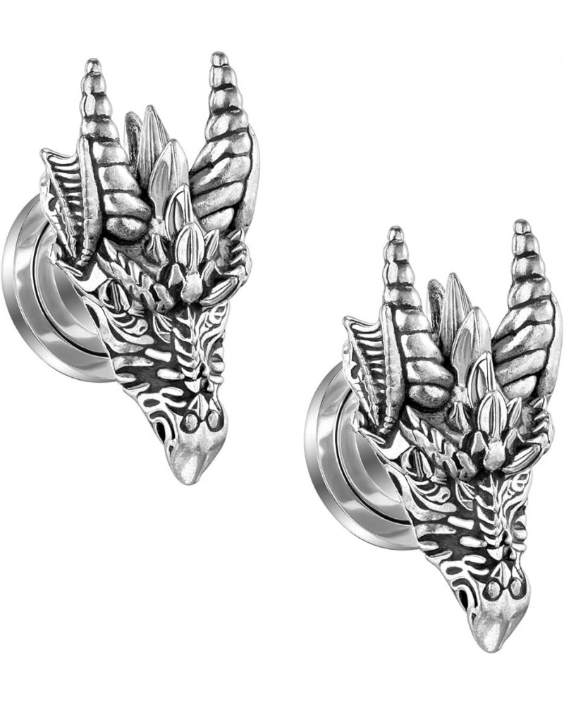 316L Stainless Steel Dragon Head Screw Fit Plugs, Sold as a Pair 12mm (1/2") $10.96 Body Jewelry