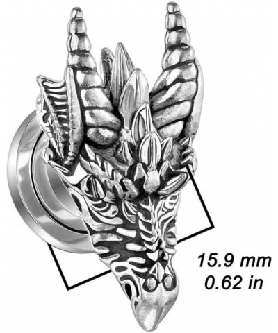 316L Stainless Steel Dragon Head Screw Fit Plugs, Sold as a Pair 12mm (1/2") $10.96 Body Jewelry