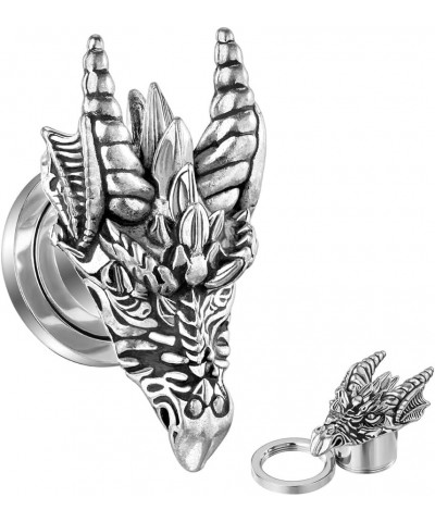 316L Stainless Steel Dragon Head Screw Fit Plugs, Sold as a Pair 12mm (1/2") $10.96 Body Jewelry