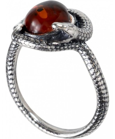 Sterling Silver and Baltic Honey Amber Snake Ring $24.04 Rings