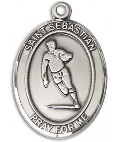 Sterling Silver Sport Medal St. Sebastian | Rugby $34.03 Necklaces