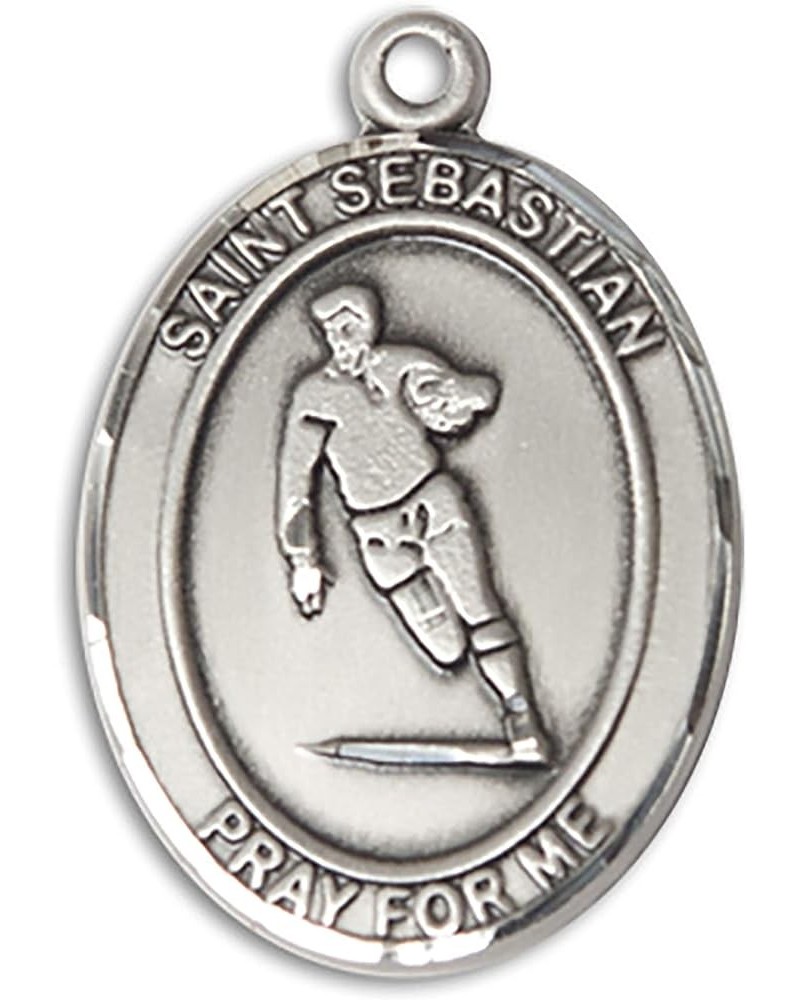 Sterling Silver Sport Medal St. Sebastian | Rugby $34.03 Necklaces