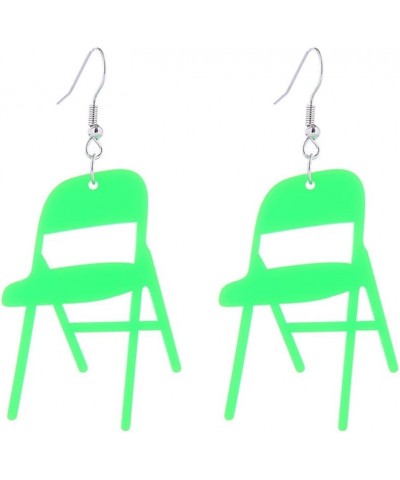 Funny Acrylic Folding Chair Drop Dangle Earrings Colorful Resin Movement for Women Girls Halloween Christmas Jewelry Green $5...