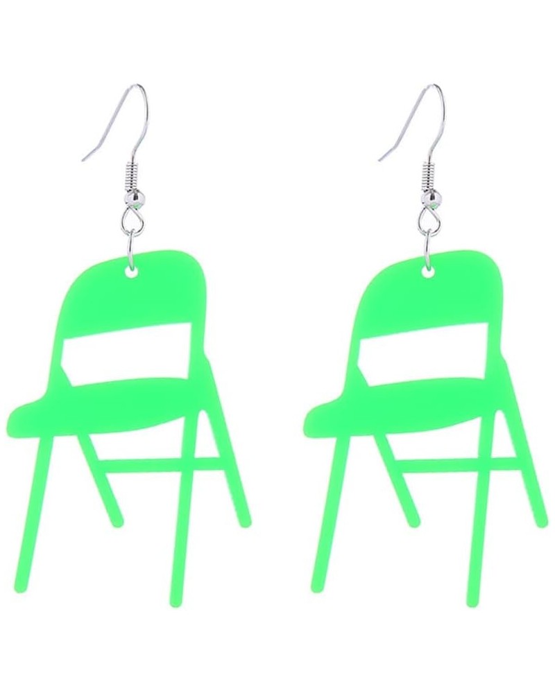 Funny Acrylic Folding Chair Drop Dangle Earrings Colorful Resin Movement for Women Girls Halloween Christmas Jewelry Green $5...