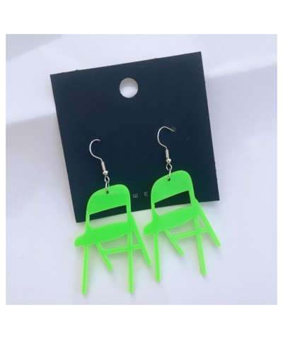 Funny Acrylic Folding Chair Drop Dangle Earrings Colorful Resin Movement for Women Girls Halloween Christmas Jewelry Green $5...