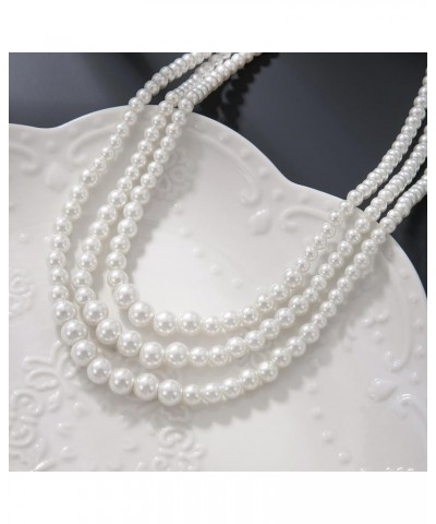 Vintage Imitation Pearl Choker Necklace Elegant Bridal Jewelry Set with Matching Earrings 1233-White 3pcSet $8.83 Jewelry Sets