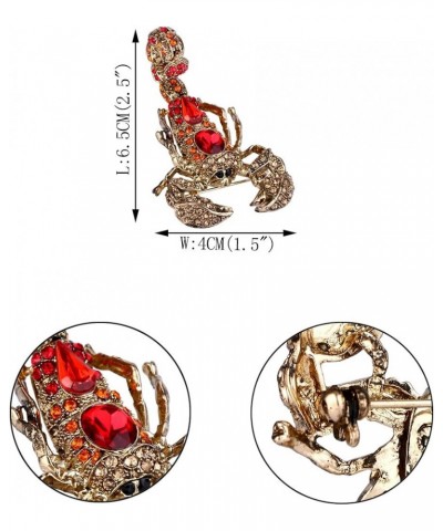 Austrian Crystal Vintage Style Scorpion Animal Brooch Red w/ Orange Red Antique Gold-Tone $9.98 Brooches & Pins