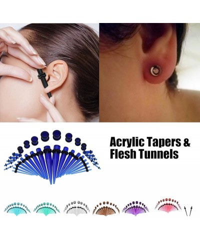 Ear Gauges Stretching Kit, 8 Types Fashionable Acrylic Stretcher Ear Plug Taper Expander O-Ring Stretching Kit Body Piercing ...