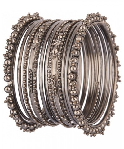 Boho Vintage Antique Ethnic Gypsy Tribal Indian Oxidized Bracelet Bangles Set Jewelry German Silver (Set of 20 Pcs) 2.4 $16.1...