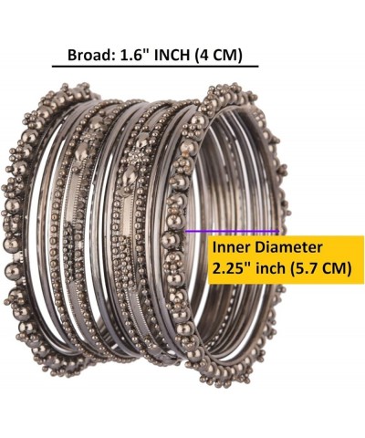 Boho Vintage Antique Ethnic Gypsy Tribal Indian Oxidized Bracelet Bangles Set Jewelry German Silver (Set of 20 Pcs) 2.4 $16.1...