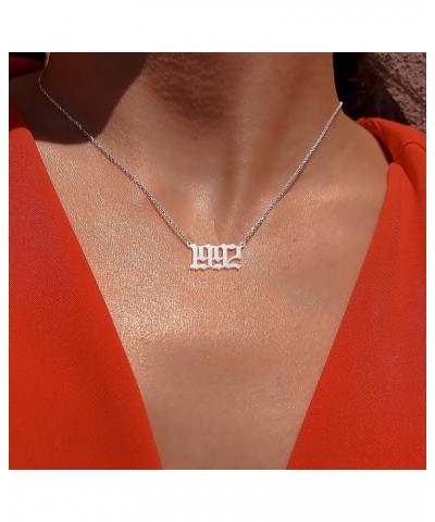 Birth Year Necklace for Women,Stainless Steel Birth Year Number Pendant Necklace Birthday Anniversary 2017 $7.13 Necklaces