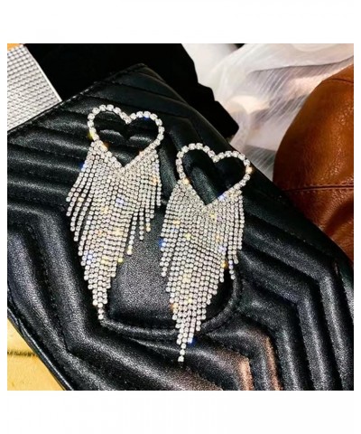 Rhinestone Drop Earrings for Women Butterfly Wing Earrings Silver Sparkling Earrings Crystal Silver Statement Earrings for Gi...