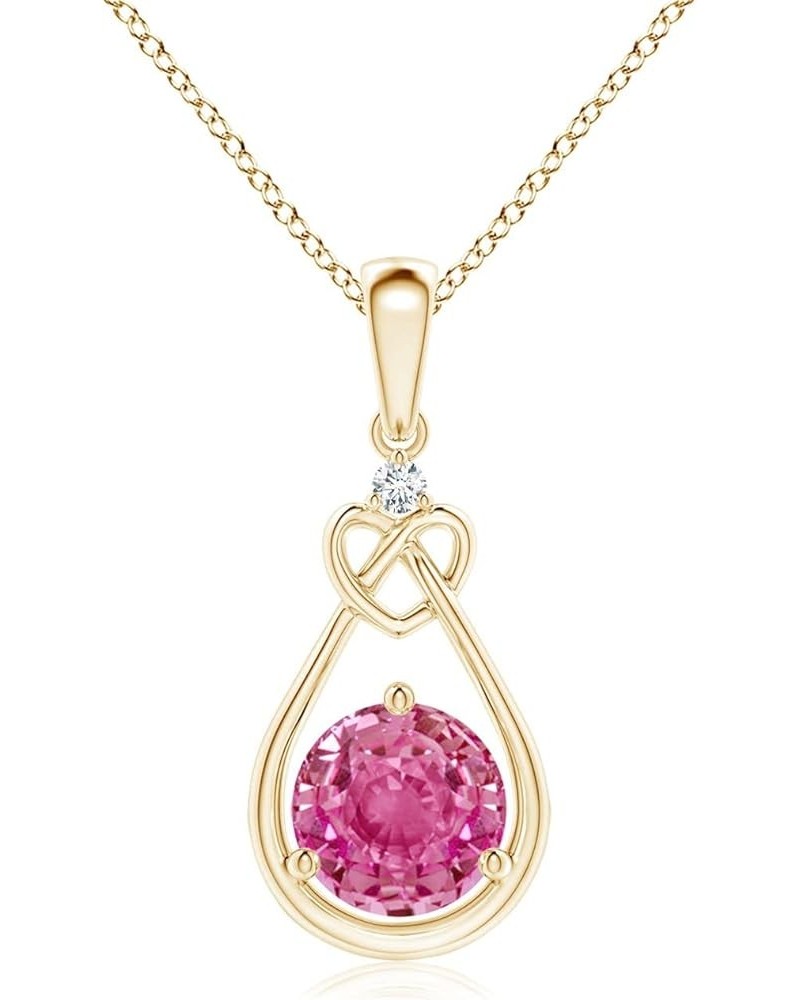 Natural Pink Sapphire Solitaire Heart Pendant Necklace for Women, Girls in 14K Solid Gold/Platinum/Sterling Silver | Septembe...