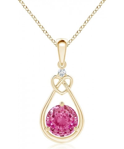 Natural Pink Sapphire Solitaire Heart Pendant Necklace for Women, Girls in 14K Solid Gold/Platinum/Sterling Silver | Septembe...