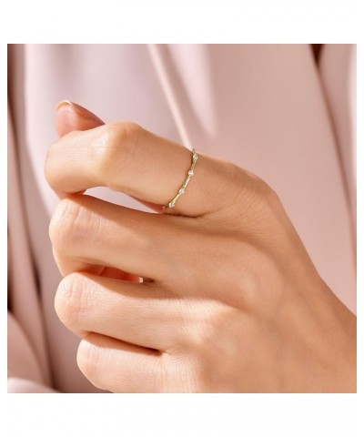 14k Gold Bamboo Stacking Rings for Women Real Gold Dainty Rings Solid Gold Thin Rings Real Gold Thumb Rings Yellow Gold $50.6...