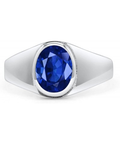 Petite Dainty Fashion Oval Thumb Ring Lab Created Opal Solid 925 Sterling Silver Simulated Blue Sapphire $14.09 Rings