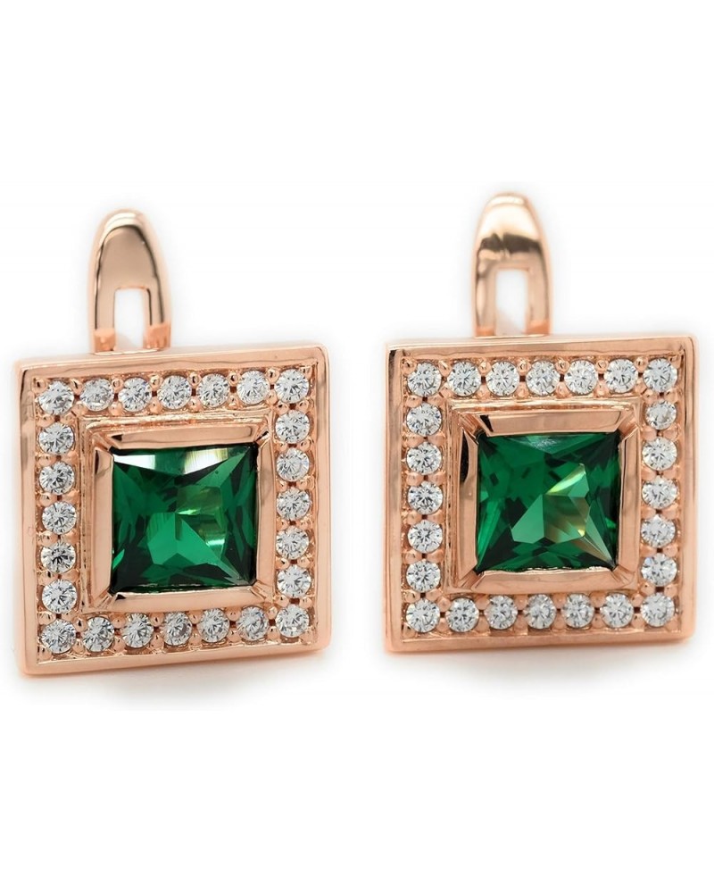 Gemma Collection Fashion Jewelry Luxurious Earring with a Glamorous Design Features Square Shaped Diamond Cubic Zirconia Crea...