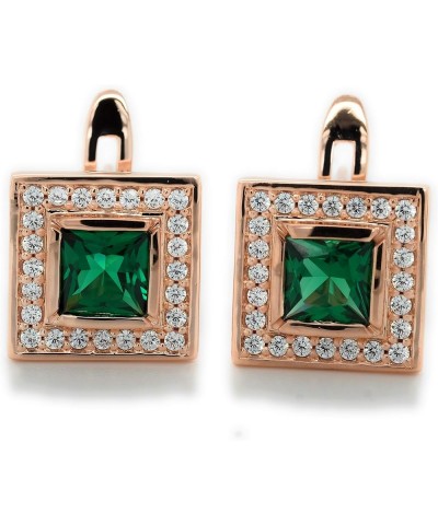 Gemma Collection Fashion Jewelry Luxurious Earring with a Glamorous Design Features Square Shaped Diamond Cubic Zirconia Crea...