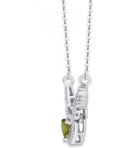 Angel Wings Heart Pendant Necklace In 14K Gold Over Sterling Silver white-gold-plated-silver : Peridot $21.12 Necklaces