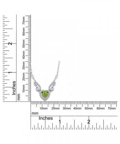 Angel Wings Heart Pendant Necklace In 14K Gold Over Sterling Silver white-gold-plated-silver : Peridot $21.12 Necklaces