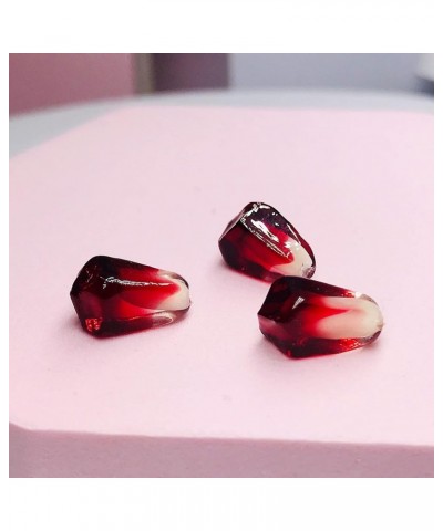 Handmade cute pomegranate S925 sterling silver earrings anti allergy earrings jewelry for women 1pc dark red and 1pc red ear ...