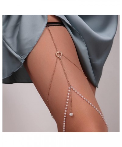 Boho Heart and Butterfly Leg Chain Sexy Multilayer Love Thigh Chain Summer Beach Body Jewerly for Women and Girls 4 $8.39 Bod...