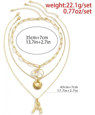 Necklaces Set, Delicate Necklaces for Women Layers Letter A Ring Pearl Jewelry for Girls Women Necklace Gold $10.98 Necklaces