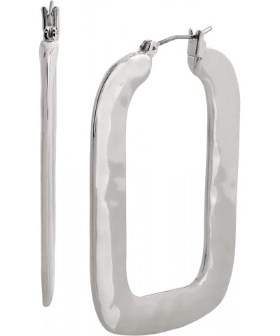 Geometric Hoop Earrings SILVER No Size $18.03 Earrings