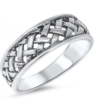 Women's Weave Basket Fashion Ring New .925 Sterling Silver Band Sizes 4-12 $10.89 Rings