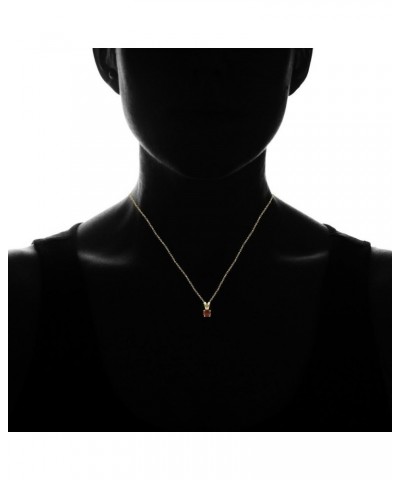 Yellow Gold Flashed Sterling Silver Genuine, Created and Simulated 5mm Round Solitaire Necklace July-Created Ruby $14.52 Neck...