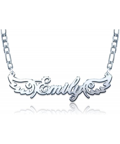 Custom Name Necklace Personalized Nameplate Pendant Personalized Gifts for Women Angel Wings $12.59 Necklaces