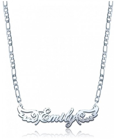 Custom Name Necklace Personalized Nameplate Pendant Personalized Gifts for Women Angel Wings $12.59 Necklaces