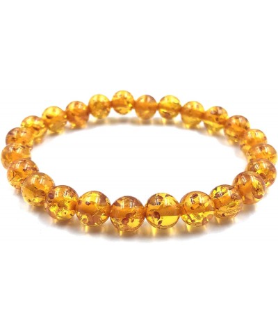 AAA Natural "BALTIC AMBER A " Gemstone 8mm Round Beaded Stretchable Bracelet ,Gift for Men & Women,Designer Bracelet,Couple B...