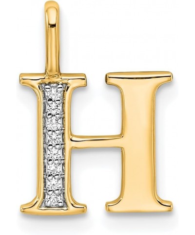 10K Diamond Letter I Initial Charm Pendant (Length 14.99mm Width 4.85 mm) Initial: H $41.08 Pendants