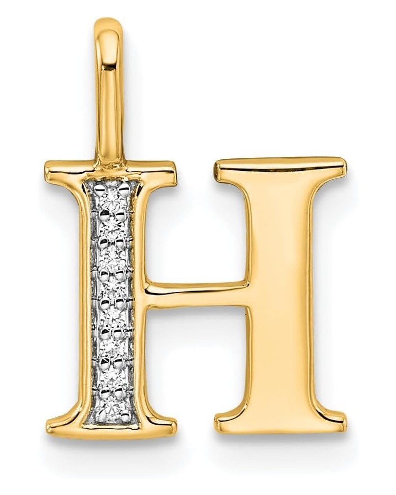 10K Diamond Letter I Initial Charm Pendant (Length 14.99mm Width 4.85 mm) Initial: H $41.08 Pendants