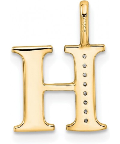 10K Diamond Letter I Initial Charm Pendant (Length 14.99mm Width 4.85 mm) Initial: H $41.08 Pendants