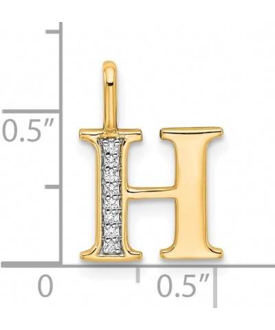 10K Diamond Letter I Initial Charm Pendant (Length 14.99mm Width 4.85 mm) Initial: H $41.08 Pendants