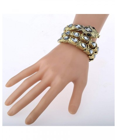 Women's Crystal Stretch Snake Bracelet Fit Wrist Size 6-1/2 to 8 Inch - Lead & Nickle Free - Halloween Costume Outfit Accesso...