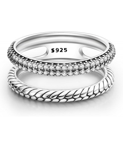 925 Sterling Silver Premium14K Gold Plated Wrap Ring | Pave Dome Open Ring Ajustable | Statement Spiral Gold Stackable Band a...