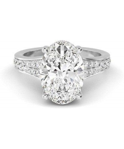 1-5 Carat (ctw) White Gold Oval,Round Cut LAB GROWN Diamond Vintage Engagement Ring (Color D-E Clarity VS1-VS2) 8.0 Platinum ...