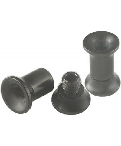 Black PVD Coated Steel Double Flare Internally Threaded Tunnel Plug Ear Stretching Stretcher Piercing 2Pcs 8g 3mm $5.22 Others