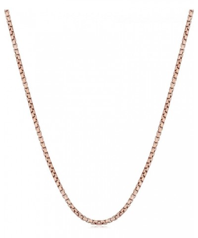 Sterling Silver 1.2 mm Round Box Chain Necklace (14, 16, 18, 20, 22, 24, 30 or 36 inch) 16.0 Inches rose-gold-plated-silver $...