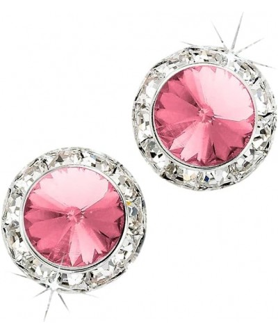 Glamour Goddess Rhinestone Rivoli Dance Clip-On Earrings Light Pink $10.52 Earrings