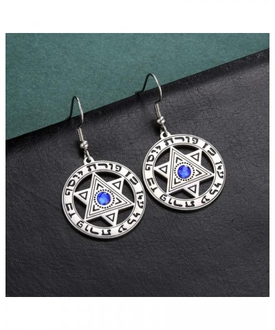 Star of David Earrings Megan Star Israel Hebrew Dangle Earrings for Women Vintage Jewish Jewelry Silver tone $8.19 Earrings