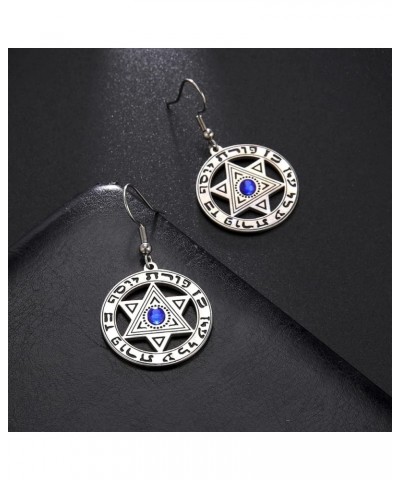 Star of David Earrings Megan Star Israel Hebrew Dangle Earrings for Women Vintage Jewish Jewelry Silver tone $8.19 Earrings