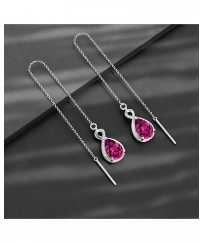 Infinity Threader Earrings Long Chain Drop Earrings 925 Sterling Silver 12 Birthstone Birthday Jewelry Gifts for Women 7-July...