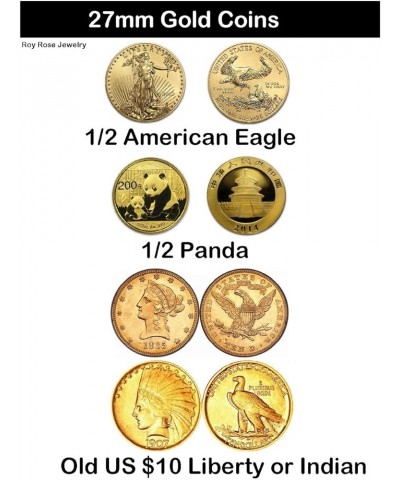 Gold Coin Mounting | 1/2 oz. American Eagle, Old US $10 Liberty or Indian | 27mm | Prong Set | Plain, Heart, Beaded Edge Fram...