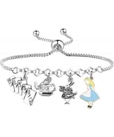 Alice Bracelet Wonderland Movies Inspired Gifts Alice Fans Jewelry for Best Friend Rabbit Alice Cartoon Merchandise Ace Bangl...