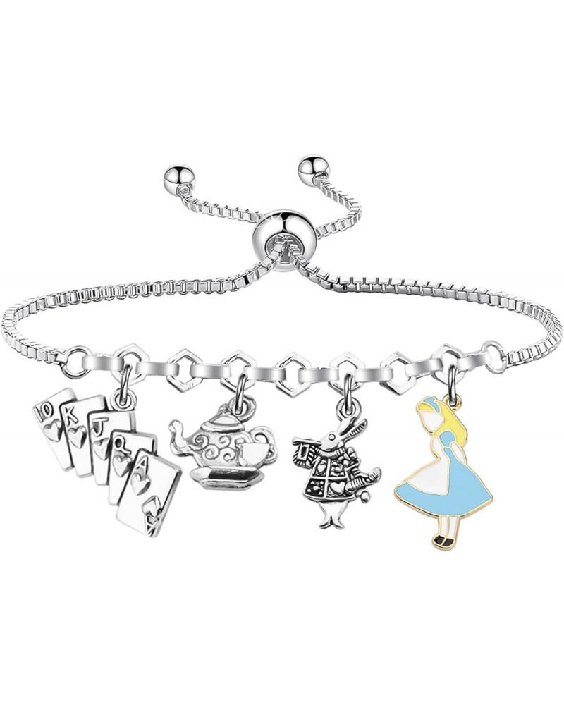 Alice Bracelet Wonderland Movies Inspired Gifts Alice Fans Jewelry for Best Friend Rabbit Alice Cartoon Merchandise Ace Bangl...