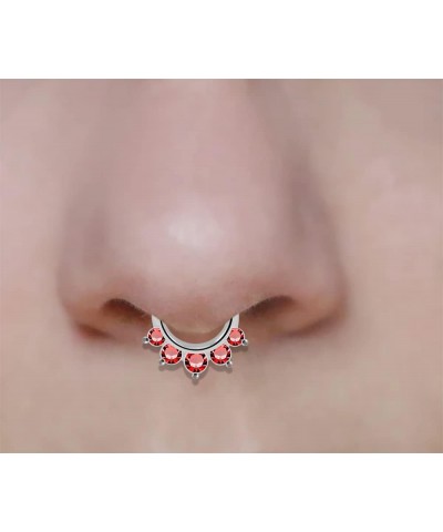 5 Paved Round Stones 16 Gauge Clicker Septum Nose Ring Septum Jewelry Purple $9.61 Body Jewelry